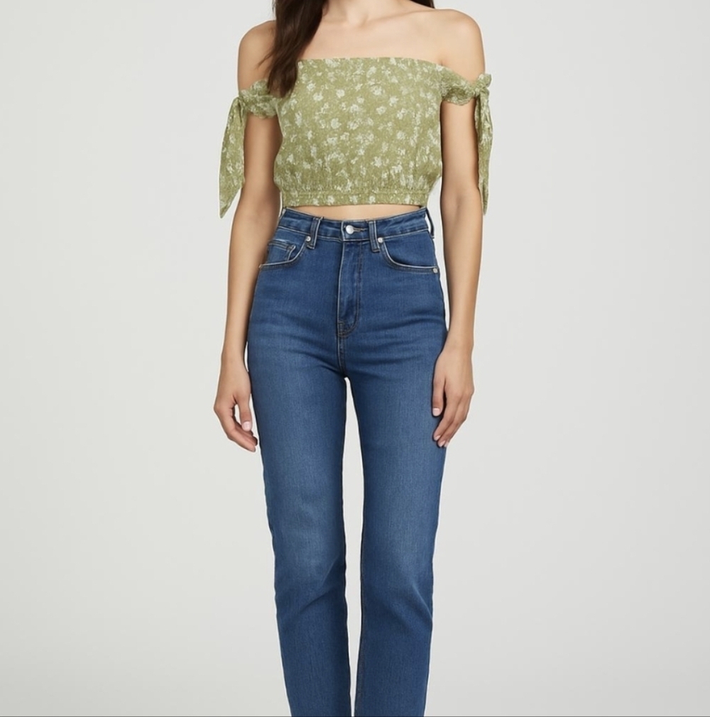 Eberjey Garden Andy Off-Shoulder Crop Top NWT Size Medium - Picture 3 of 9